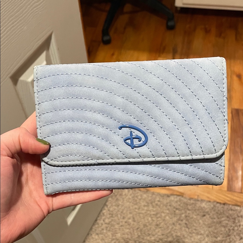 Disney Pale Blue Quilted Wallet with Blue Logo